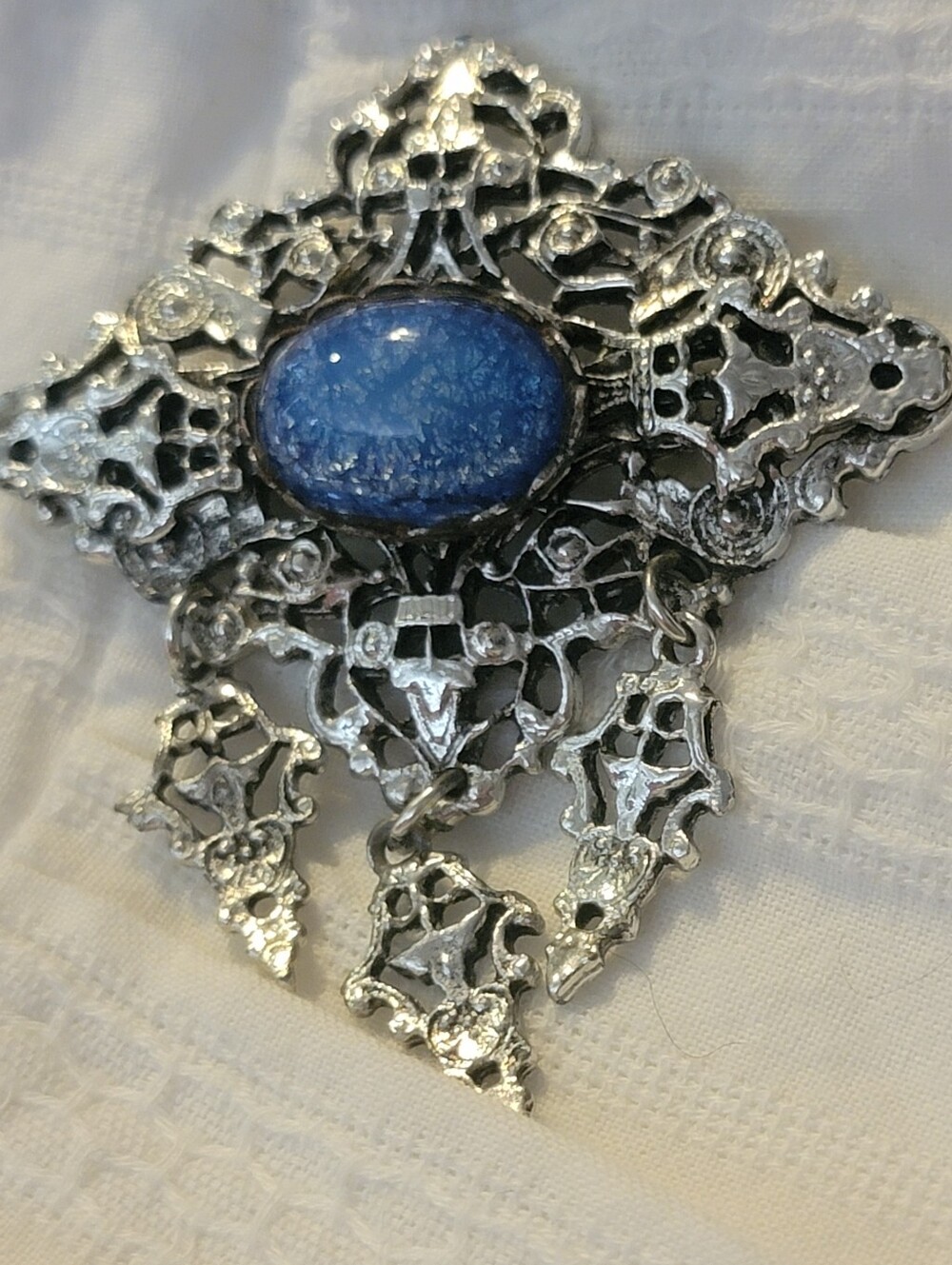 Vintage Blue Stone Brooch